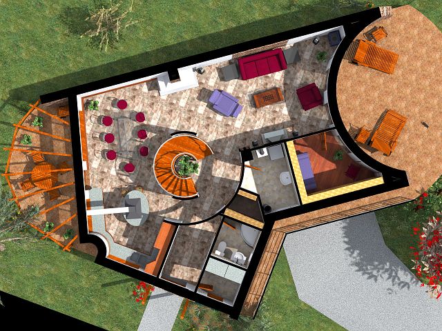 FLDSZINT alaprajz - 92 m2 - Az blszer terasz szaki ugyan, de gynyr a panorma, s nyron kellemesen hvs