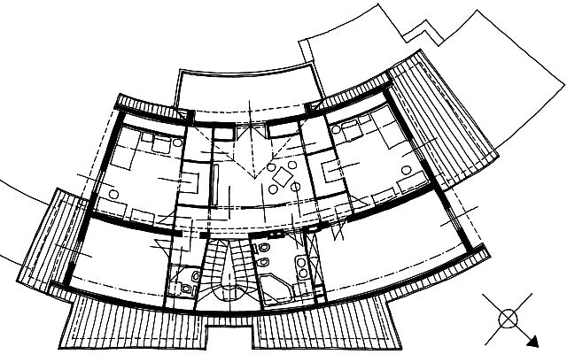 TETTR alaprajz - 78 m2 - A tettr alaprajza egyetlen nagy, meghajltott tglalap