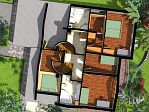 TETTR alaprajz - 68 m2 - Balra: kis vendgszoba a tettr legtetejben