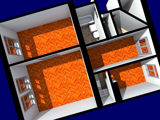 EREDETI alaprajz - Tipikus rgi brlaks: egymsbl nyl szobk, kihasznlatlan nagy elszoba